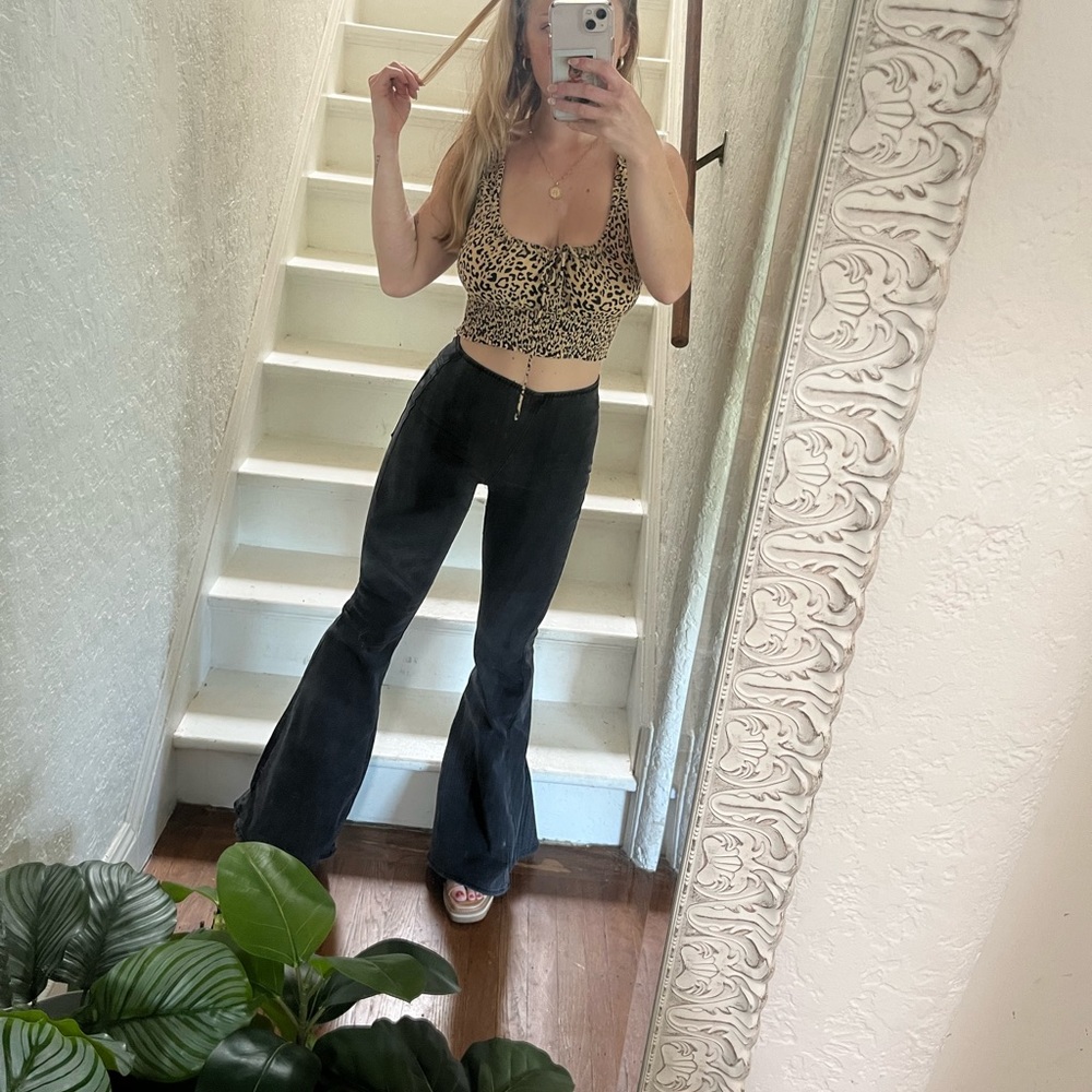 Black stretchy bell bottoms